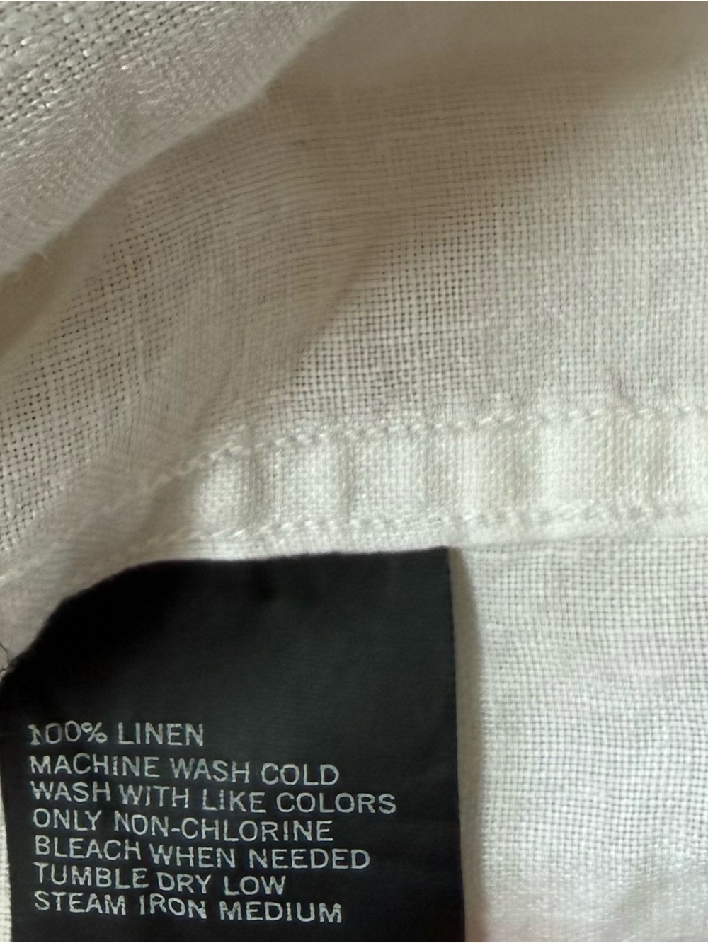 Nautica White Linen Button-Up Shirt - Picture 3 of 3